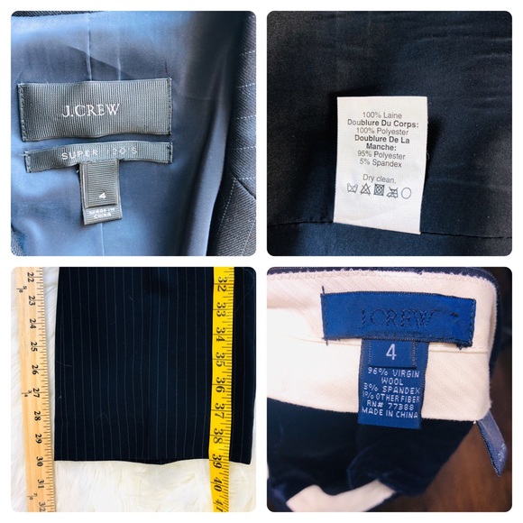 J Crew Suit: Pants + Jacket (3/4 sleeve), Super 120s Wool, size 4 - Picture 8 of 8
